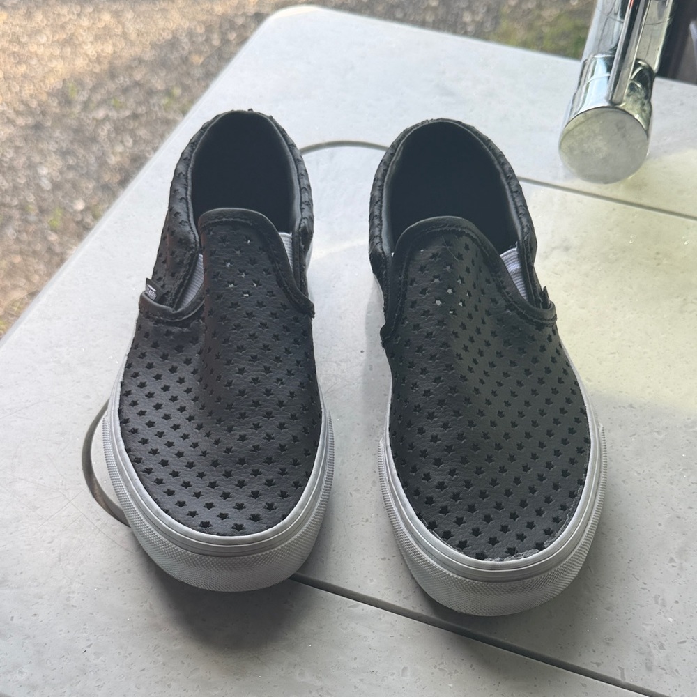 Vans Black Perforated Slip-On Sneakers